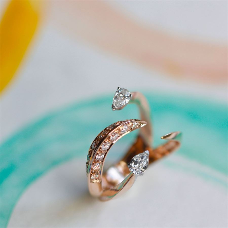 Anello 'Solis' quattro elementi oro rosa e diamanti SOLIS | AN4 2GC PVAU9R CT. 0,30 + 0,30